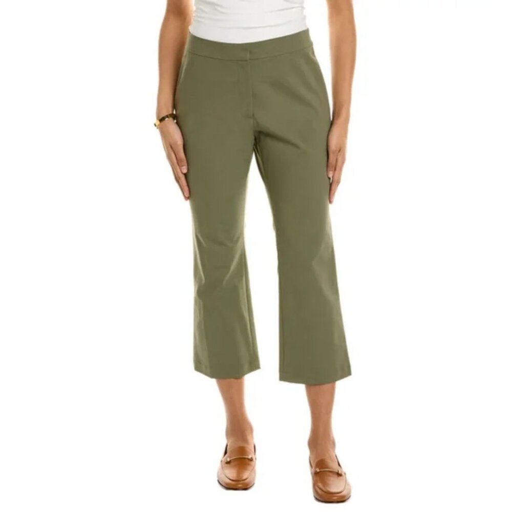 LAFAYETTE 148 Pants Womens‎ 6 Green Manhattan Flared Stretch Work Career Cropped